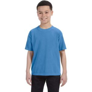 imageComfort color Boys 9018 Garment Dyed Ringspun TShirtRoyal Caribe PgmDye