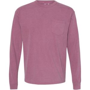 imageComfort color Mens C4410 Heavyweight Long Sleeve Pocket TShirtBerry