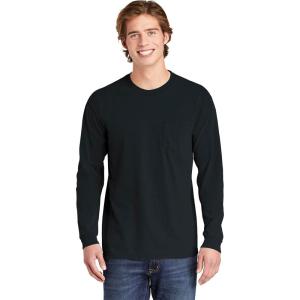 imageComfort color Mens C4410 Heavyweight Long Sleeve Pocket TShirtBlack