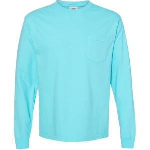 imageComfort color Mens C4410 Heavyweight Long Sleeve Pocket TShirtBlue