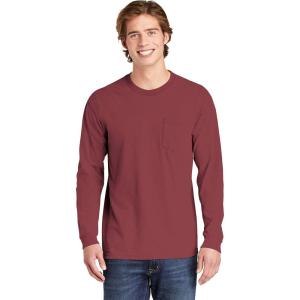 imageComfort color Mens C4410 Heavyweight Long Sleeve Pocket TShirtBrick