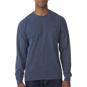 imageComfort color Mens C4410 Heavyweight Long Sleeve Pocket TShirtDenim