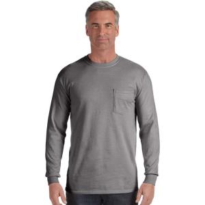 imageComfort color Mens C4410 Heavyweight Long Sleeve Pocket TShirtGranite