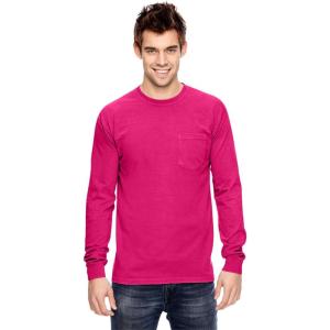 imageComfort color Mens C4410 Heavyweight Long Sleeve Pocket TShirtHeliconia