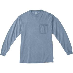 imageComfort color Mens C4410 Heavyweight Long Sleeve Pocket TShirtIce Blue