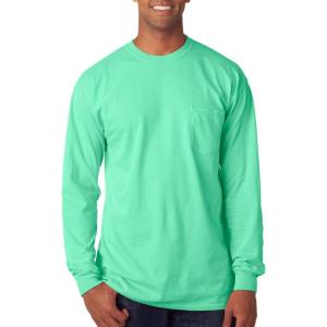 imageComfort color Mens C4410 Heavyweight Long Sleeve Pocket TShirtIsland Reef