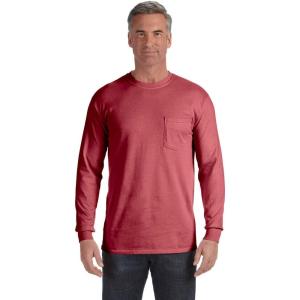 imageComfort color Mens C4410 Heavyweight Long Sleeve Pocket TShirtLarge brick