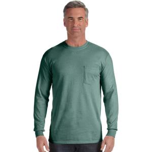 imageComfort color Mens C4410 Heavyweight Long Sleeve Pocket TShirtLight Green