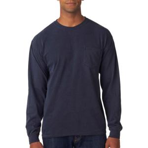 imageComfort color Mens C4410 Heavyweight Long Sleeve Pocket TShirtMidnight