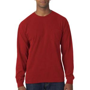 imageComfort color Mens C4410 Heavyweight Long Sleeve Pocket TShirtOrange