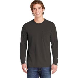 imageComfort color Mens C4410 Heavyweight Long Sleeve Pocket TShirtPepper