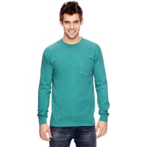 imageComfort color Mens C4410 Heavyweight Long Sleeve Pocket TShirtSeafoam