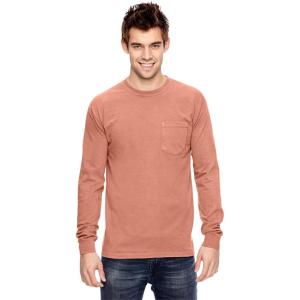 imageComfort color Mens C4410 Heavyweight Long Sleeve Pocket TShirtTerracotta