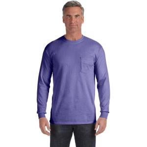 imageComfort color Mens C4410 Heavyweight Long Sleeve Pocket TShirtViolet