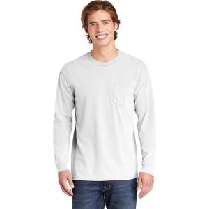 imageComfort color Mens C4410 Heavyweight Long Sleeve Pocket TShirtWhite