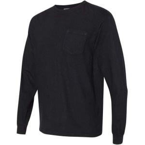 imageComfort color Mens C4410 Heavyweight Long Sleeve Pocket TShirtXxlarge black