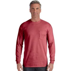 imageComfort color Mens C4410 Heavyweight Long Sleeve Pocket TShirtXxxlarge brick