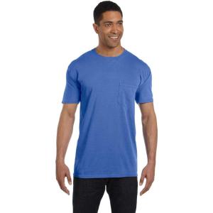 imageComfort Colors Adult Short Sleeve Pocket Tee Style 6030Neon Blue