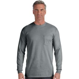 imageMens 4410 Heavyweight Long Sleeve Pocket TShirt3xlarge granite