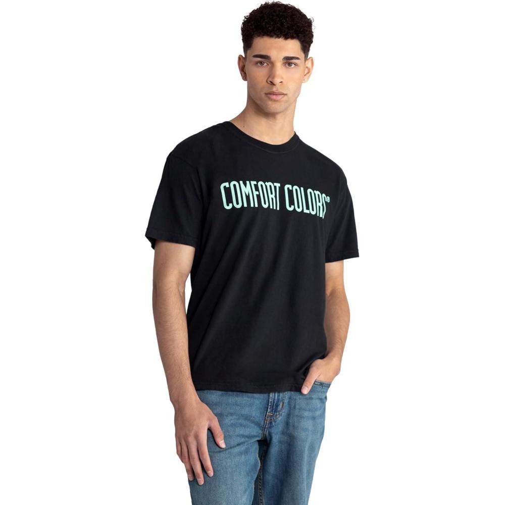 image:imageComfort Colors Adult Heavyweight Short Sleeve Tee Style G1717G1745 MultipackBlack  Island Reef Logo Center Print