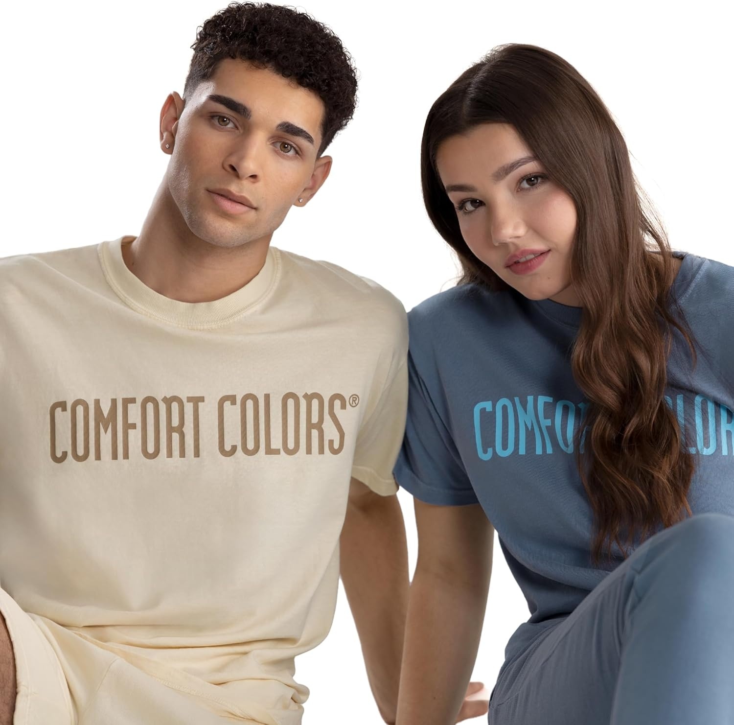 image:imageComfort Colors Adult Heavyweight Short Sleeve Tee Style G1717G1745 MultipackBlue Jean  Fiji Blue Logo Center Print