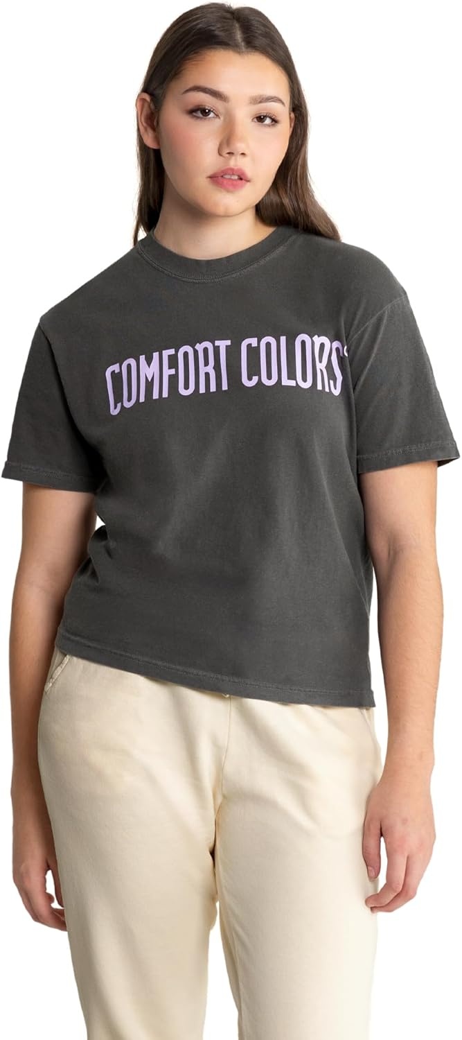 image:imageComfort Colors Adult Heavyweight Short Sleeve Tee Style G1717G1745 MultipackPepper  Orchid Logo Center Print