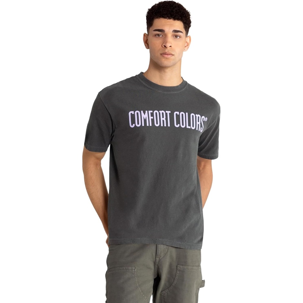 image:imageComfort Colors Adult Heavyweight Short Sleeve Tee Style G1717G1745 MultipackPepper  Orchid Logo Center Print